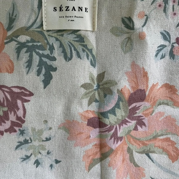 Sezane 100% Cotton Tote Bag Floral Shoulder Bag Cottagecore NWOT - Picture 6 of 8